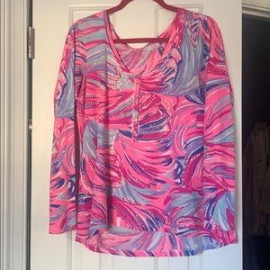 Lilly Pulitzer Sorella Top Magenta Oh My Guava